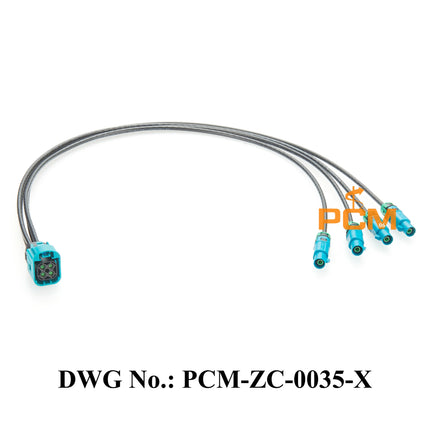 Original TE MATE-AX 2354439-9 to FAKRA 2-2307198-0 RF Coaxial Cable IP67 Mini FAKRA 4-In-1 Feamle to FAKRA Male Extension Cable