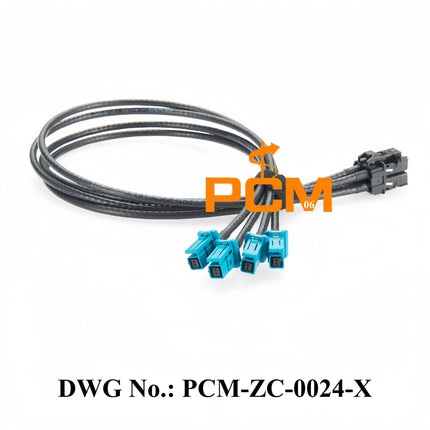 Original TE MATEnet 4-In-1 A Code Female 2394102-1 to Z Code Female 2302510-9 Shielded Gigabit Automotive Ethernet Cable Harness