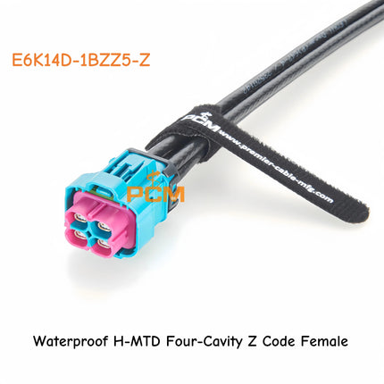 Rosenberger Waterproof H-MTD 4-In-1 Cable Four-Cavity Female E6K14D-1BZZ5-Z 10 Gigabit Automotive Ethernet Wire Harness Cable