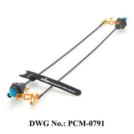 FAKRA to SMA Cable Water Blue FAKRA Z Code Male Plug Front Panel Mount Bulkhead to SMA Male Plug RG174 RF Coaxial Cable Assembly