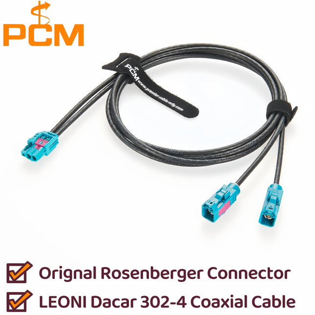 Original Rosenberger HFM Mini FAKRA Double Vertical AMK16C-1M4Z5-Z to 2*FAKRA 59Z113-000Z RF Coax Cable for Car Panoramic Camera