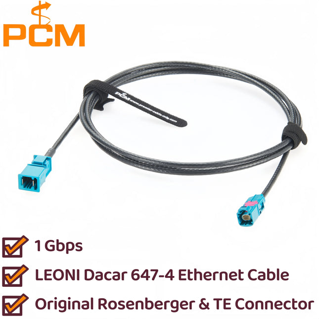 Original Rosenberger H-MTD Z Male E6S10A-1BZZ5-Z to Tyco MATEnet Z Male 2302461-9 Gigabit Automotive Ethernet Cable Assembly 2m