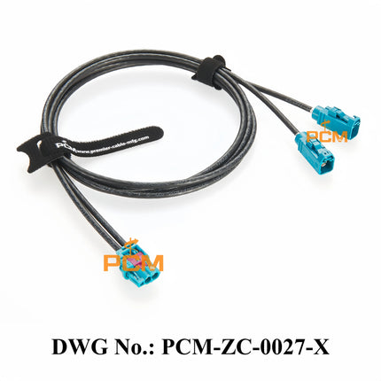 Original Rosenberger HFM Mini FAKRA Double Vertical AMK16C-1M4Z5-Z to 2*FAKRA 59Z113-000Z RF Coax Cable for Car Panoramic Camera
