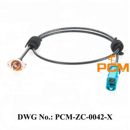 Original Rosenberger IP67 Waterproof FAKRA to SMB Cable, Z Female 59Z163-003-Z to SMB Female Flange Panel Mount RF Coaxial Cable