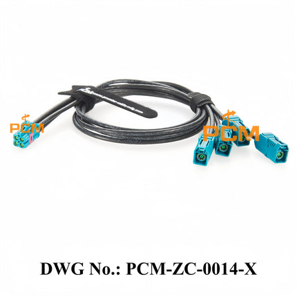 Original TE MATE-AX Mini FAKRA 4-In-1 Z Female Jack 2298721-9 to Quad FAKRA Female Jack 2-2326910-0 Automotive RF Coaxial Cable