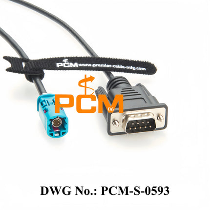 Original Rosenberger HSD 4P Z Male D4S10A-1D5A5-Z to DB9 RS232 Male Cable for Automotive Ethernet & CAN Bus Diagnostic Debugging