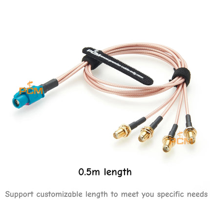 HSD to SMA Antenna Extension Cable Shielded HSD 4 Pin to 4 SMA Female 50Ohm RG316 RF Coaxial Cable for Automotive GPS WIFI 3G 4G
