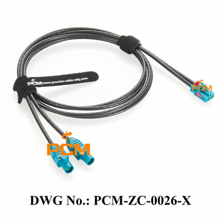 Original Tyco Mini FAKRA Dual Port MATE-AX Female 2-2306868-9 to FAKRA Z Male 2-2326914-0 Automotive RF Coaxial Extension Cable