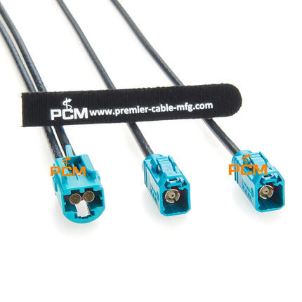 2 in 1 HFM Mini FAKRA Dual Male to 2 FAKRA Female RF Coaxial Extension Cable Original Rosenberger AMS11B-1M4Z5-Z to 59Z113-000-Z