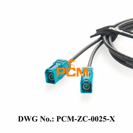 Original TE MATE-AX Mini FAKRA 2-In-1 Z Female 2-2306868-9 to Dual FAKRA Z Female 2-2326910-0 RF Coaxial Cable for Automotive 1m