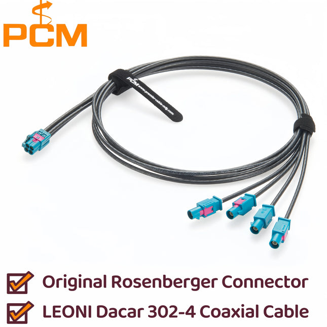 Original Rosenberger 4 Pin Mini FAKRA AMK12D-1M4Z5-Z to FAKRA 59Z114-000Z Coaxial Extension Cable GMSL2 FAKRA 1-to-4 F-M Cable