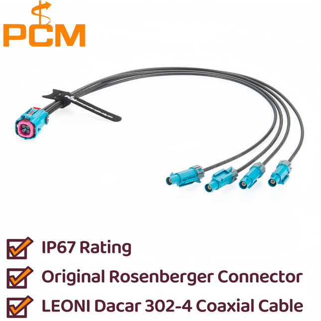 Original Rosenberger IP67 Waterproof Mini FAKRA 4-In-1 Female AMK14K-1M4Z5-Z to Quad FAKRA Male 59Z176-C01-Z RF Coaxial Cable