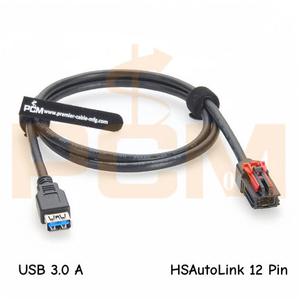 Compatible Molex 111146-3080 12 Pin Male to USB 3.0 Female Adapter Cable HSAutoLink Automotive Data Transfer Cable for Cadillac