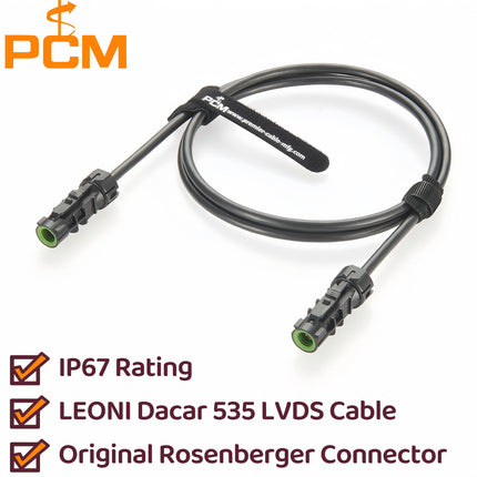 Original Rosenberger IP67 Waterproof HSD LVDS 535 Cable, A Code 4 Pin D4K14A-1D5A5-A Female to Female Automotive Cable Assembly