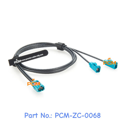 2 in 1 HFM Mini FAKRA Dual Male to 2 FAKRA Female RF Coaxial Extension Cable Original Rosenberger AMS11B-1M4Z5-Z to 59Z113-000-Z