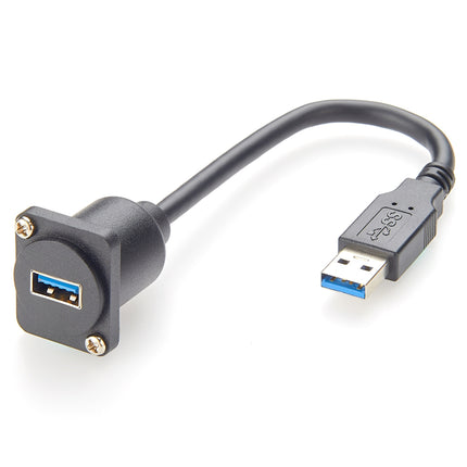 D-Type USB 3.0 Panel Mount Extension Cable