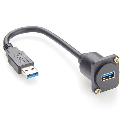 D-Type USB 3.0 Panel Mount Extension Cable