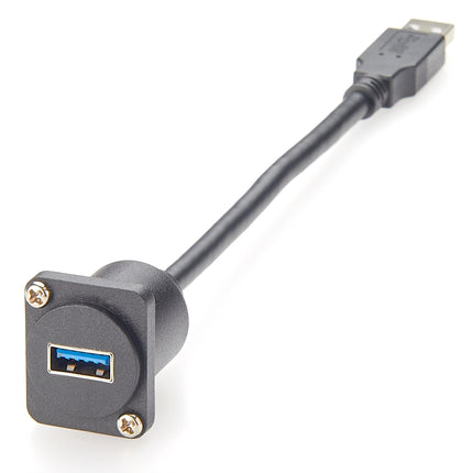 D-Type USB 3.0 Panel Mount Extension Cable