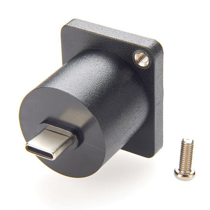 D-Type USB 3.1 Type-C Male to Female Panel Mount Adapter