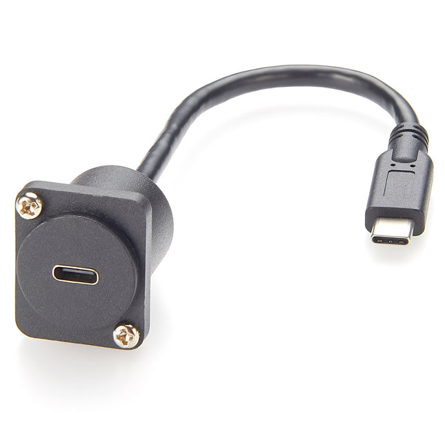 D-Type Panel Mount USB-C 3.1 Extension Cable