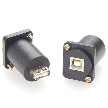 USB 2.0 USB B to USB A D-Type Panel Mount Adapter