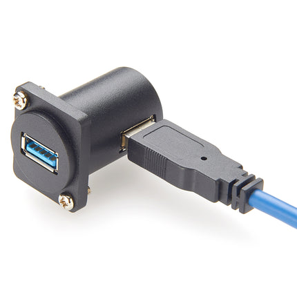 90 Degree Angle USB 3.0 Panel Mount Connector