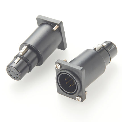 5 Pin XLR Microphone Audio Adapter Panel Mount