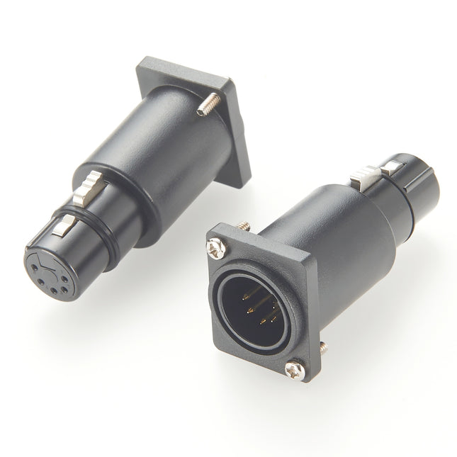 5 Pin XLR Microphone Audio Adapter Panel Mount